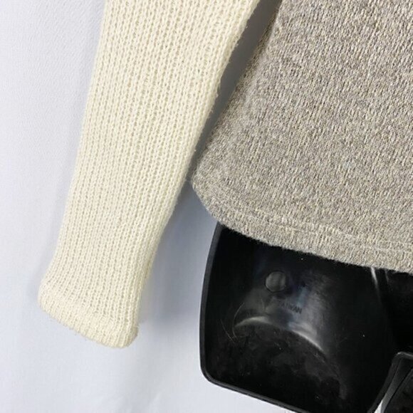 Skies Are Blue Knit Hidden Button Snap Jacket Sweater Cream Small - Picture 6 of 10